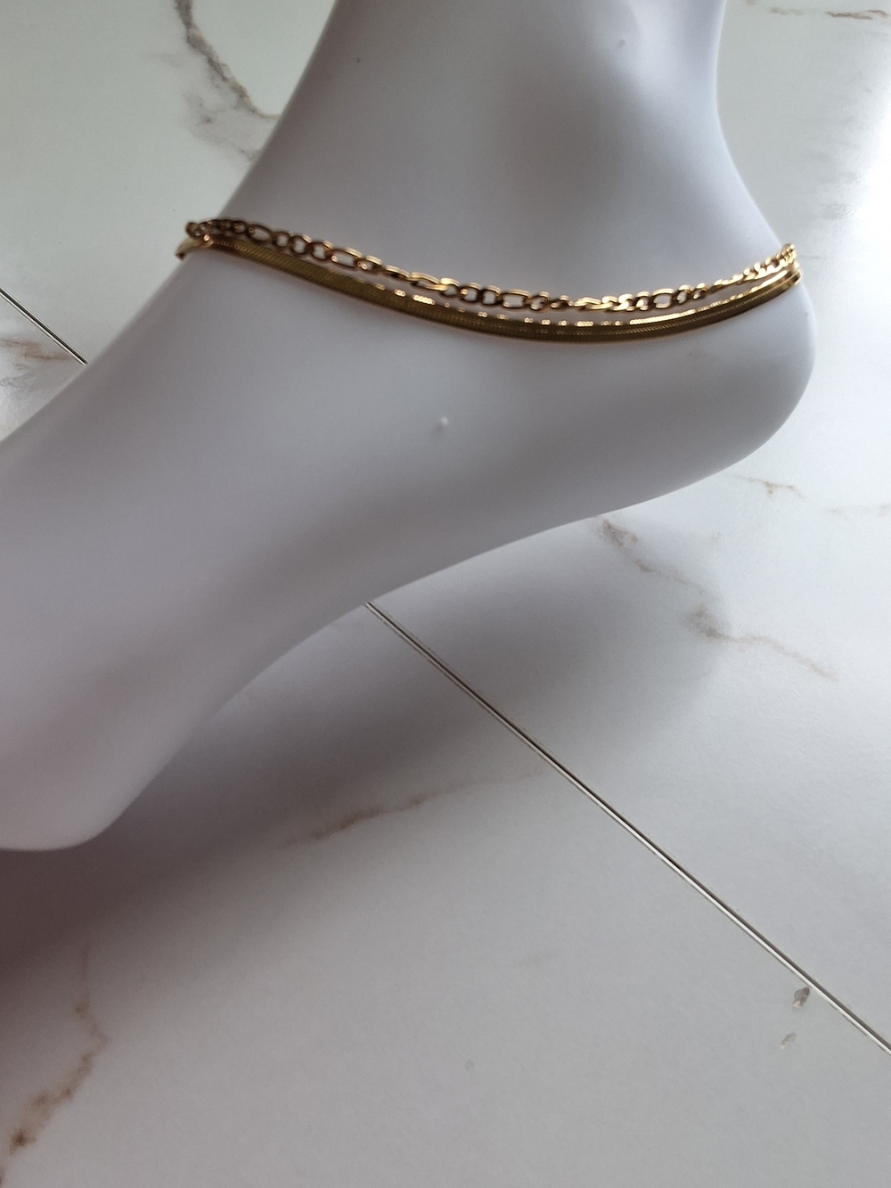 Elegant Double-Chain Gold Anklet - Women Accessories